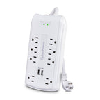 CyberPower CSP806U surge protector White 8 AC outlet(s) 125 V 70.9" (1.8 m)