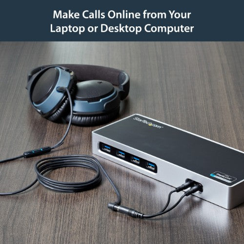 StarTech.com MUYHSFMM audio cable 5.12" (0.13 m) 3.5mm 2 x 3.5mm Black