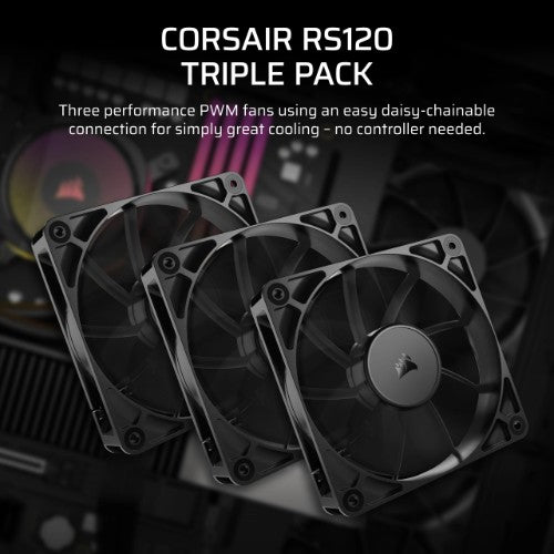Corsair RS120 Computer case Fan 4.72" (12 cm) Black 3 pc(s)