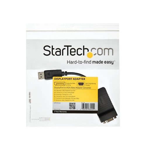 StarTech.com DP2VGA video cable adapter 3.15" (0.0800 m) DisplayPort VGA (D-Sub) Black