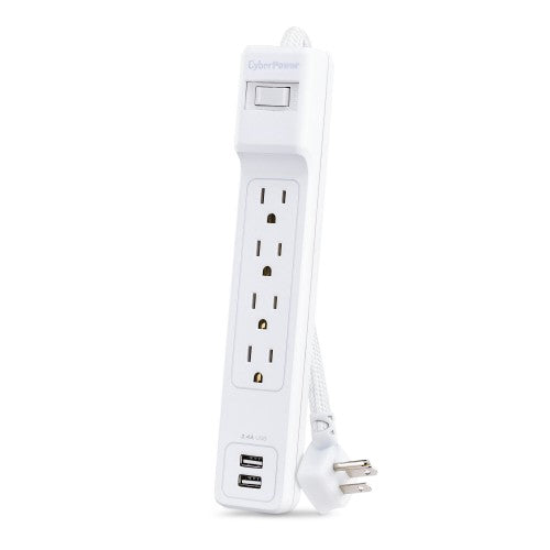 CyberPower P406U surge protector White 4 AC outlet(s) 125 V 70.9" (1.8 m)