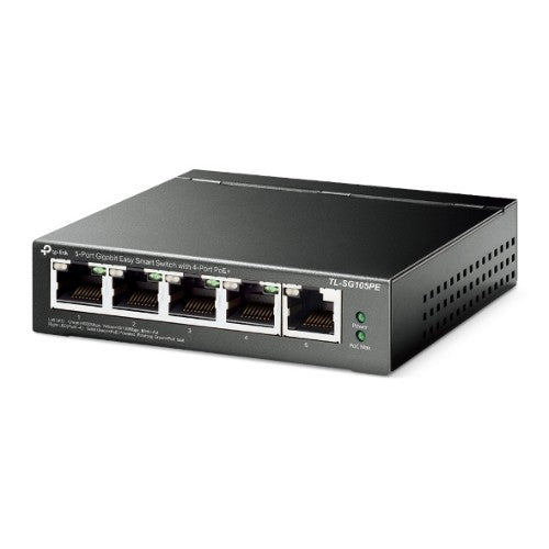TP-Link TL-SG105PE network switch Managed L2 Gigabit Ethernet (10/100/1000) Power over Ethernet (PoE) Black