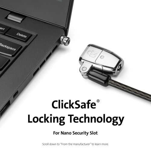 Kensington ClickSafe® 2.0 Keyed Laptop Lock for Nano Security Slot