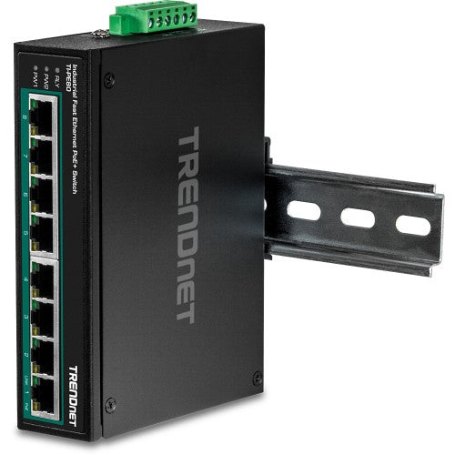Trendnet TI-PE80 network switch Unmanaged Fast Ethernet (10/100) Power over Ethernet (PoE) Black