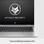 HP Pro x360 435 G10 Wolf Pro Security Edition AMD Ryzen™ 5 7530U Hybrid (2-in-1) 13.3" Touchscreen Full HD 16 GB DDR4-SDRAM 256 GB SSD Wi-Fi 6E (802.11ax) Windows 11 Pro Silver