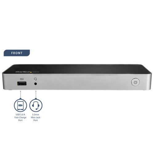 StarTech.com DK30CHDDPPD laptop dock/port replicator Wired USB 3.2 Gen 1 (3.1 Gen 1) Type-C Black, Silver
