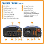 Tripp Lite PINV750 power adapter/inverter Auto 750 W Black, Blue