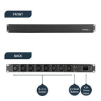StarTech.com PDU08C13H power distribution unit (PDU) 8 AC outlet(s) 1U Black