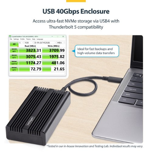StarTech.com 1USB4-NVME-ENCLOSURE storage drive enclosure SSD enclosure Black M.2
