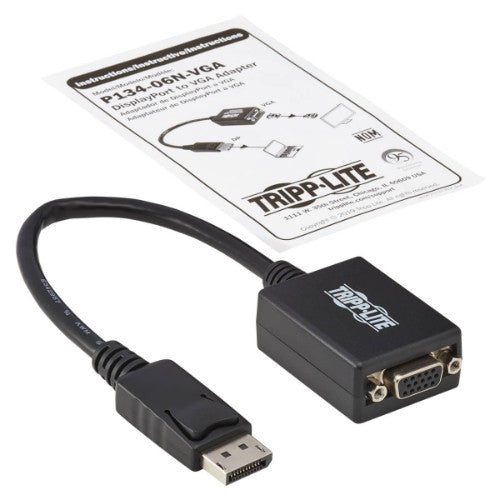 Tripp Lite P134-06N-VGA-BP video cable adapter 5.91" (0.15 m) DisplayPort VGA (D-Sub) Black