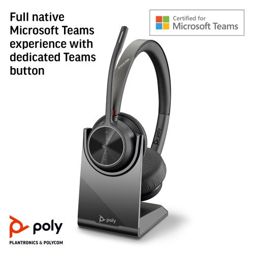 HP Poly Voyager 4320-M Microsoft Teams Certified Headset +BT700 dongle +Charging Stand