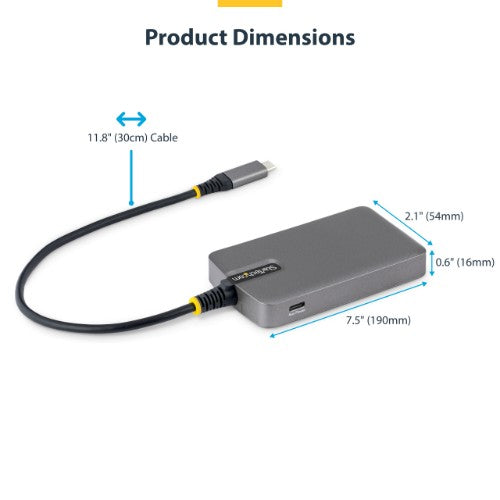 StarTech.com 5G4AC-USB-C-HUB interface hub USB 3.2 Gen 1 (3.1 Gen 1) Type-C 5000 Mbit/s Gray