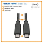 Tripp Lite U040-C13-C-5A USB cable USB 2.0 155.9" (3.96 m) USB C Black