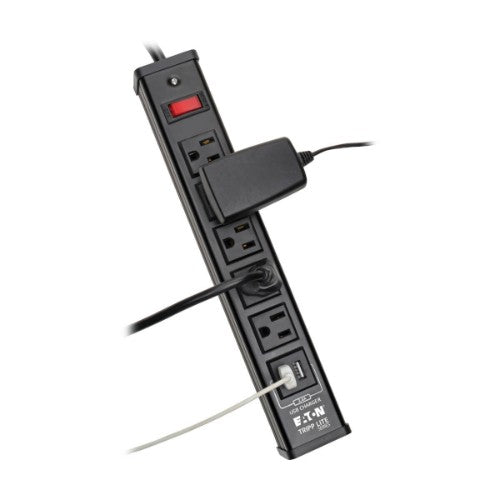 Tripp Lite TLM526USBB surge protector Black 5 AC outlet(s) 120 V 72" (1.83 m)