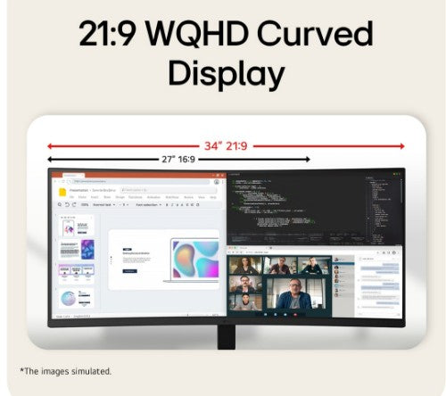 LG 34U601B-B computer monitor 34" 3440 x 1440 pixels Dual WQHD LCD Black