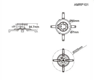 Amer Networks AMRP101 project mount Ceiling Black