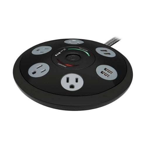 Tripp Lite TLP406USBUFO surge protector Black, Gray 4 AC outlet(s) 120 V 72" (1.83 m)