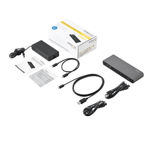 StarTech.com TB3DK2DPPD laptop dock/port replicator Wired USB 3.2 Gen 1 (3.1 Gen 1) Type-C Black, Gray