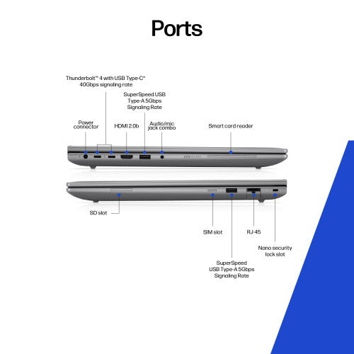 HP Zbook X G1i 16 inch Mobile Workstation PC Wolf Pro Security Edition Intel Core Ultra 9 285H 16" WUXGA 32 GB DDR5-SDRAM 1 TB SSD NVIDIA RTX PRO 2000 Blackwell Wi-Fi 7 (802.11be) Windows 11 Pro Silver