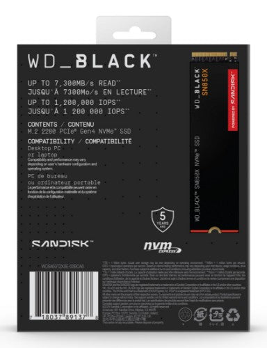 Western Digital Black WD_BLACK SN850X NVMe 4 TB M.2 PCI Express 4.0