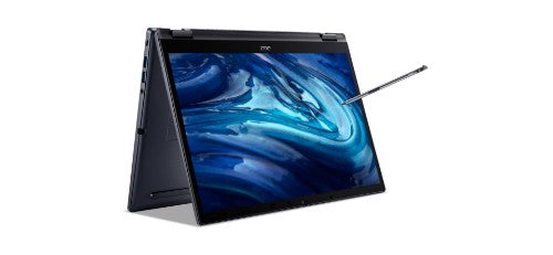 Acer TravelMate TMP414RN-52-711D Intel® Core™ i7 i7-1260P Hybrid (2-in-1) 14" Touchscreen WUXGA 16 GB DDR4-SDRAM 512 GB SSD Wi-Fi 6E (802.11ax) Windows 10 Pro Blue