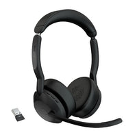 Jabra Evolve2 55 Headset Wired & Wireless Head-band Office/Call center Bluetooth Charging stand Black
