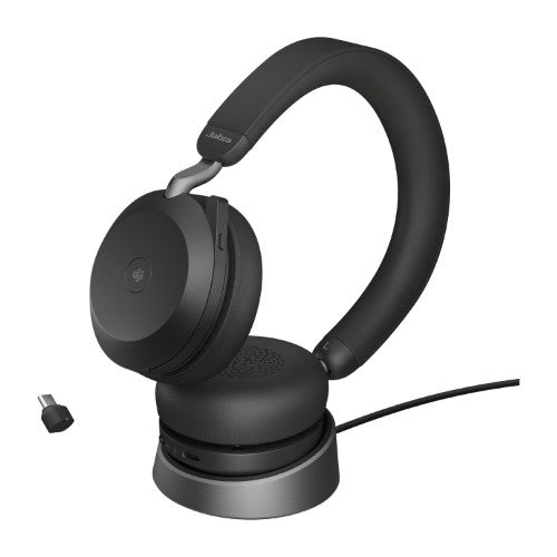 Jabra Evolve2 75 Headset Wired & Wireless Head-band Calls/Music USB Type-C Bluetooth Charging stand Black