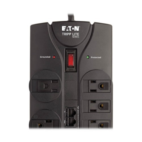 Tripp Lite TLP810NET surge protector Black 8 AC outlet(s) 120 V 118.1" (3 m)