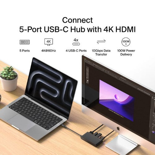 Belkin AVC021FQBK interface hub USB Type-C 10000 Mbit/s Black