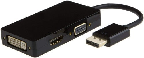 Axiom 3N1DP2HVDK-AX video cable adapter DisplayPort HDMI + VGA (D-Sub) Black