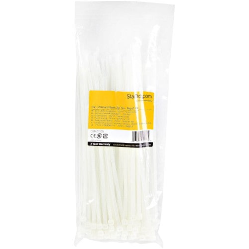 StarTech.com CBMZT10N cable tie Releasable cable tie Nylon, Plastic White 100 pc(s)