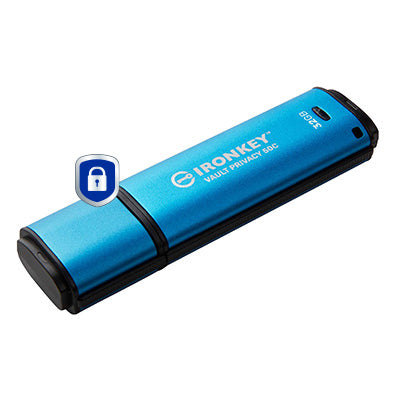 Kingston Technology IronKey Vault Privacy 50 USB flash drive 32 GB USB Type-C 3.2 Gen 1 (3.1 Gen 1) Black, Blue