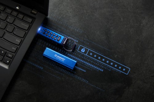Kingston Technology IronKey Keypad 200 USB flash drive 128 GB USB Type-A 3.2 Gen 1 (3.1 Gen 1) Blue