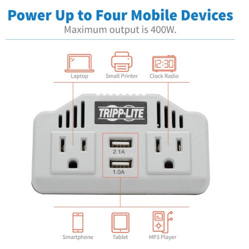 Tripp Lite PV400USB power adapter/inverter Auto 400 W Silver