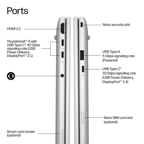 HP DK0D1UT laptop Copilot+ PC Intel Core Ultra 7 14" WUXGA 16 GB LPDDR5x-SDRAM 512 GB SSD Wi-Fi 7 (802.11be) Windows 11 Pro Silver