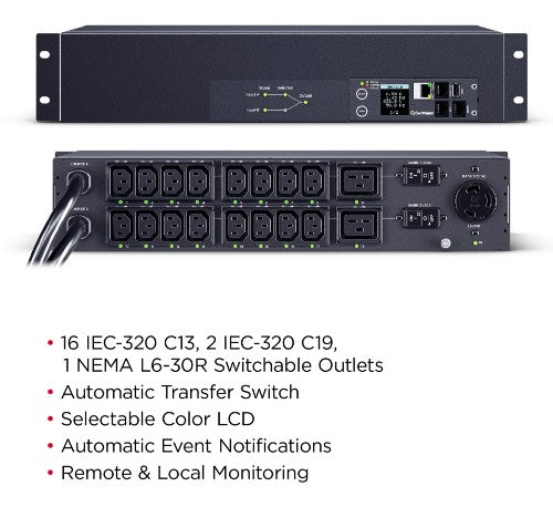 CyberPower PDU44007 power distribution unit (PDU) 19 AC outlet(s) 2U Black