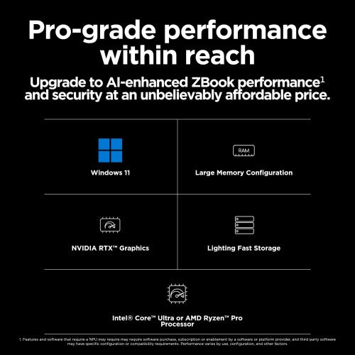 HP ZBook Power G11 Intel Core Ultra 7 155H Mobile workstation 16" Touchscreen WUXGA 16 GB DDR5-SDRAM 512 GB SSD NVIDIA RTX 500 Ada Wi-Fi 6E (802.11ax) Windows 11 Pro Silver