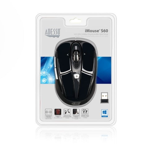 Adesso iMouse S60 mouse Office Right-hand RF Wireless Optical 1600 DPI