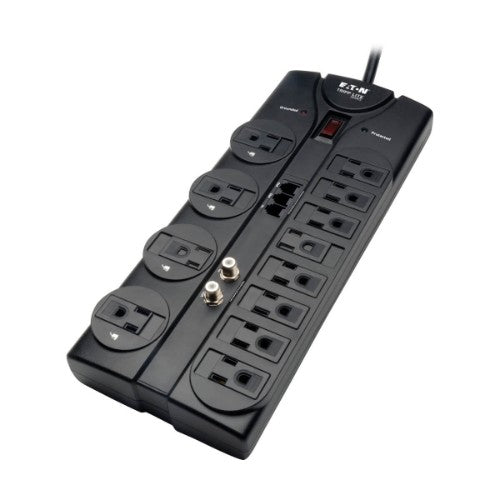 Tripp Lite TLP1208TELTV surge protector Black 12 AC outlet(s) 120 V 94.5" (2.4 m)