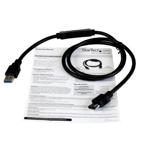 StarTech.com USB3S2ESATA3 USB cable 35.4" (0.9 m) USB A Black