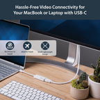 StarTech.com CDP2HDW USB graphics adapter 3840 x 2160 pixels White