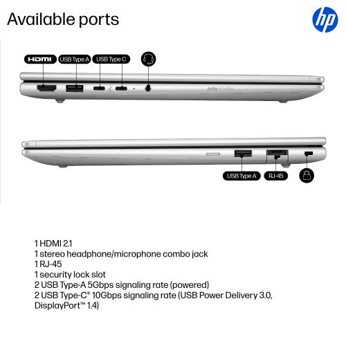 HP ProBook 4 G1a AI PC Wolf Pro Security Edition AMD Ryzen™ AI 5 230 Laptop 14" WUXGA 16 GB DDR5-SDRAM 256 GB SSD Wi-Fi 7 (802.11be) Windows 11 Pro Silver