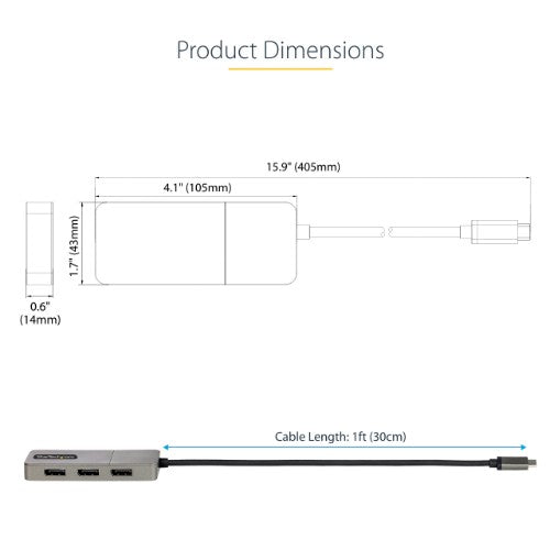StarTech.com MST14CD123DP USB graphics adapter 4096 x 2160 pixels Gray