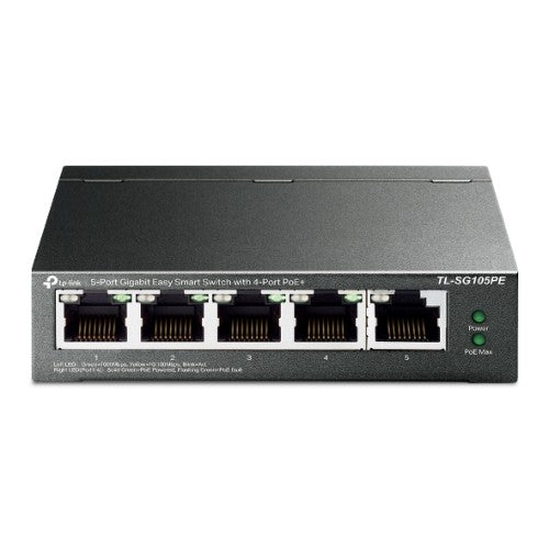 TP-Link TL-SG105PE network switch Managed L2 Gigabit Ethernet (10/100/1000) Power over Ethernet (PoE) Black