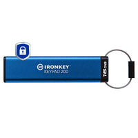 Kingston Technology IronKey Keypad 200 USB flash drive 16 GB USB Type-A 3.2 Gen 1 (3.1 Gen 1) Blue