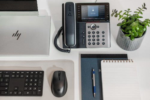 HP Poly Edge E550 IP Phone and PoE-enabled with Power Supply