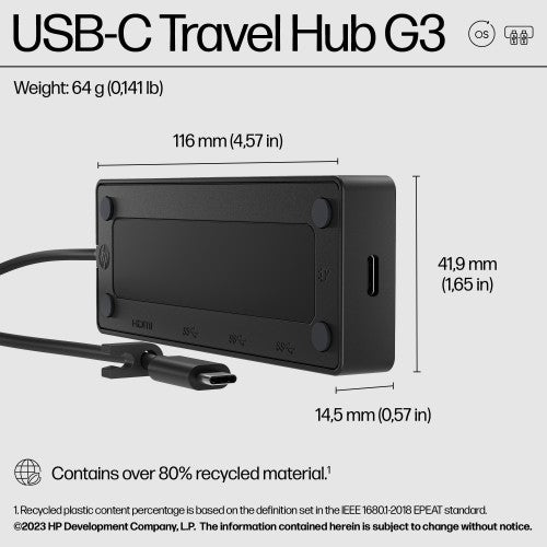 HP USB-C Travel Hub G3