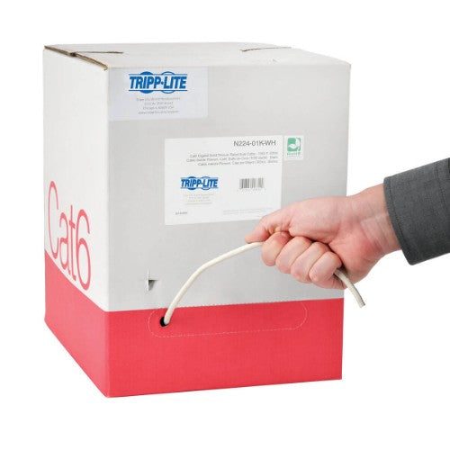 Tripp Lite N224-01K-WH networking cable White 12000" (304.8 m) Cat6 U/UTP (UTP)