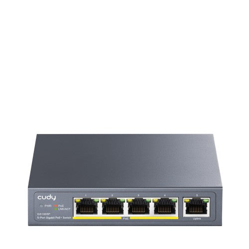 Cudy GS1005P network switch Gigabit Ethernet (10/100/1000) Power over Ethernet (PoE) Gray