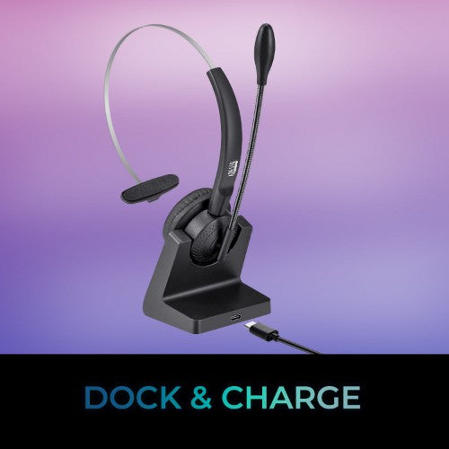 Adesso Xtream P300 Headset Wireless Head-band Office/Call center Bluetooth Charging stand Black